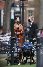 KARLIE KLOSS and IRINA SHAYK at Washington Square Park in New York 04/10/2021