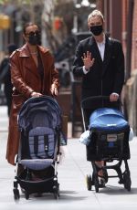 KARLIE KLOSS and IRINA SHAYK at Washington Square Park in New York 04/10/2021