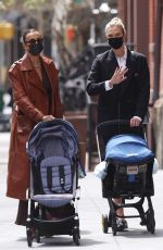 KARLIE KLOSS and IRINA SHAYK at Washington Square Park in New York 04/10/2021