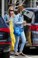 KATHERINE SCHWARZENEGGER in Double Denim Out Shopping in Pacific Palisades 04/09/2021