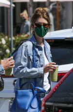 KATHERINE SCHWARZENEGGER in Double Denim Out Shopping in Pacific Palisades 04/09/2021