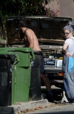 KELLY OSBOURNE and Erik Bragg Fix His Old Station Wagon in Los Angeles 04/11/2021