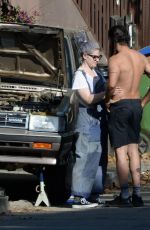 KELLY OSBOURNE and Erik Bragg Fix His Old Station Wagon in Los Angeles 04/11/2021