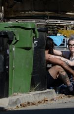 KELLY OSBOURNE and Erik Bragg Fix His Old Station Wagon in Los Angeles 04/11/2021