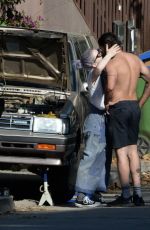 KELLY OSBOURNE and Erik Bragg Fix His Old Station Wagon in Los Angeles 04/11/2021