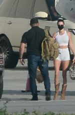 KENDALL and KYLIE JENNER Arrives by Private Jet in Los Angeles 04/05/2021