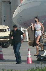 KENDALL and KYLIE JENNER Arrives by Private Jet in Los Angeles 04/05/2021