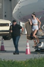 KENDALL and KYLIE JENNER Arrives by Private Jet in Los Angeles 04/05/2021