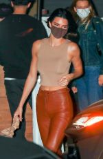 KENDALL JENNER Out for Dinner at Nobu in Malibu 04/18/2021