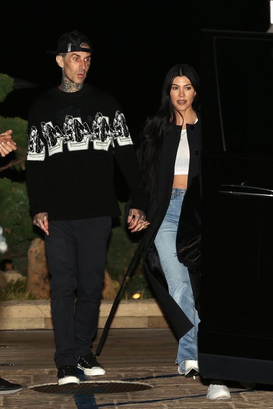 KOURTNEY KARDASHIAN and Travis Barker Leaves Nobu in Malibu 04/07/2021