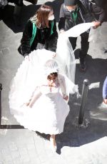 LADY GAGA in a Wedding Dress on the Set of House Of Gucci in Rome 04/08/2021