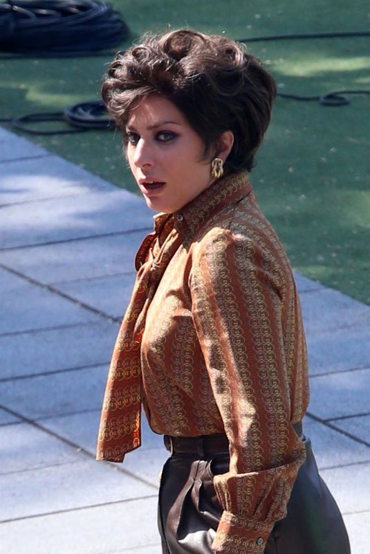 LADY GAGA on the Set of House of Gucci in Rome 04/02/2021