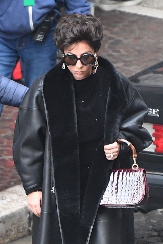 LADY GAGA on the Set of House of Gucci in Rome 04/16/2021