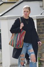 LARA STONE in Ripped Denim Out in London 04/05/2021