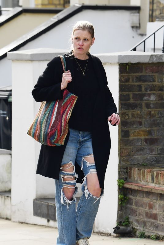 LARA STONE in Ripped Denim Out in London 04/05/2021