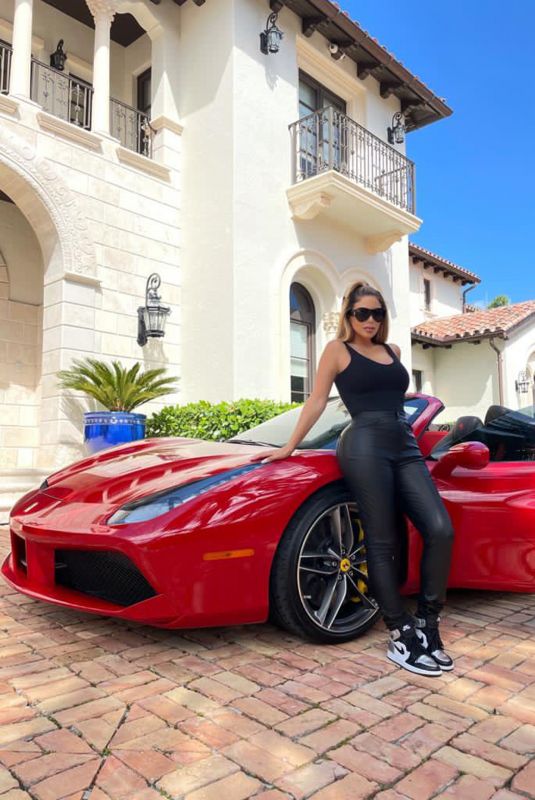 LARSA PIPPEN Out Driving Her New $320k Ferrari 04/02/2021