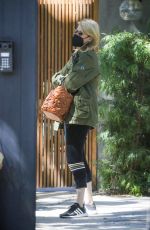 LAURA DERN Checks on Remodeling of Her Home in Santa Monica 04/28/2021