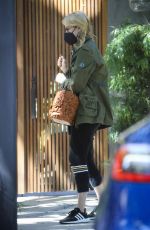 LAURA DERN Checks on Remodeling of Her Home in Santa Monica 04/28/2021