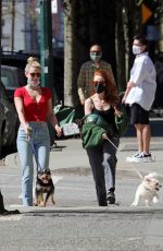 LILI REINHART and MADELAINE PETSCH Out with Their Dogs in Vancouver 04/17/2021