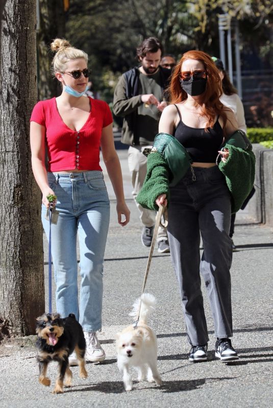 LILI REINHART and MADELAINE PETSCH Out with Their Dogs in Vancouver 04/17/2021