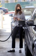 LILY COLLINS at a Gas Station in West Hollywood 04/05/2021