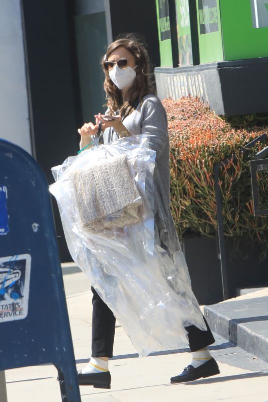 LILY COLLINS Leaves a Drycleaner in West Hollywood 03/31/2021
