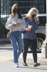 LILY COLLINS Out with Her Mom to Celebrate Her Birthday in West Hollywood 04/09/2021