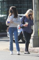 LILY COLLINS Out with Her Mom to Celebrate Her Birthday in West Hollywood 04/09/2021