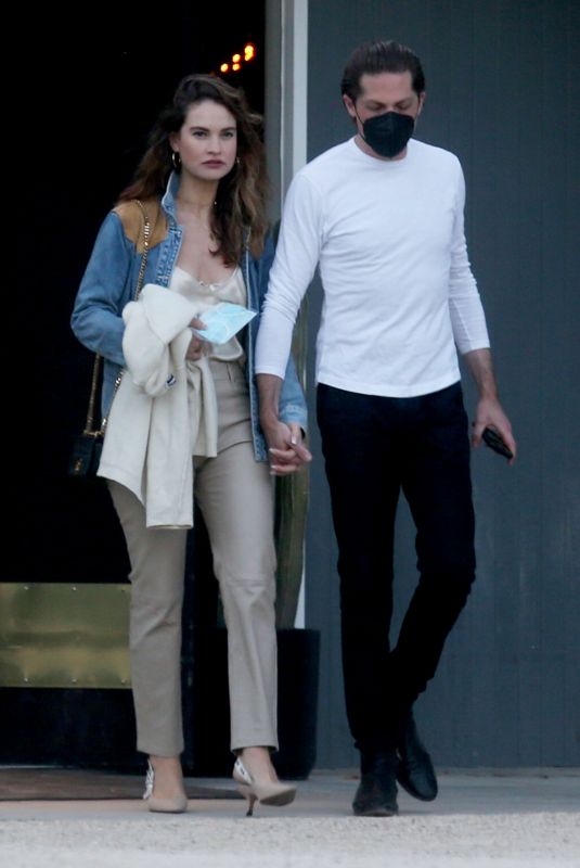 LILY JAMES and Michael Shuman Out in Palm Springs 03/29/2021