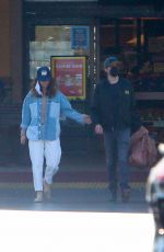 LILY JAMES and Michael Shuman Out Shopping for Groceries in Los Angeles 04/04/2021