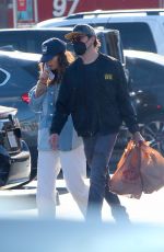 LILY JAMES and Michael Shuman Out Shopping for Groceries in Los Angeles 04/04/2021