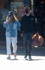 LILY JAMES and Michael Shuman Out Shopping for Groceries in Los Angeles 04/04/2021