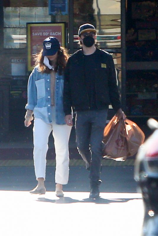 LILY JAMES and Michael Shuman Out Shopping for Groceries in Los Angeles 04/04/2021