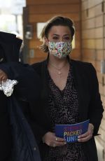 LISA ARMSTRONG Arrives at Stephs Packed Lunch in Leeds 04/20/2021