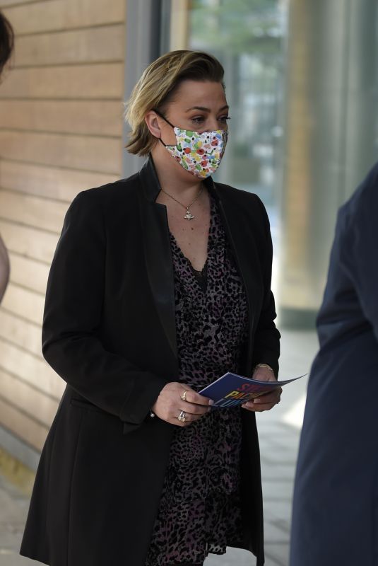 LISA ARMSTRONG Arrives at Stephs Packed Lunch in Leeds 04/20/2021