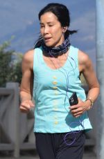 LISA LING Out Jogging in Santa Monica 04/27/2021