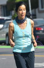 LISA LING Out Jogging in Santa Monica 04/27/2021
