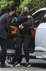 LORI HARVEY Arrives at Four Seasons Hotel in Beverly Hills 04/12/2021