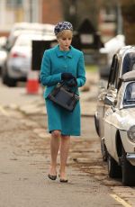 LUCY BOYNTON on the Set of The Ipcress File in Liverpool 03/30/2021