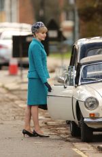 LUCY BOYNTON on the Set of The Ipcress File in Liverpool 03/30/2021