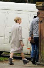 LUCY BOYNTON on the Set of The Ipcress File in Liverpool 04/08/2021