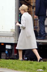 LUCY BOYNTON on the Set of The Ipcress File in Liverpool 04/08/2021