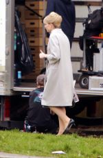 LUCY BOYNTON on the Set of The Ipcress File in Liverpool 04/08/2021