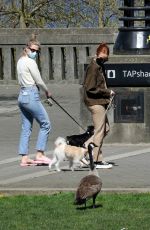 MADELAINE PETSCH and LILI REINHART Out with Their Dogs in Vancouver 04/21/2021