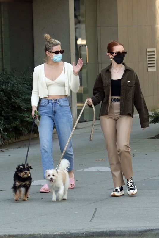 MADELAINE PETSCH and LILI REINHART Out with Their Dogs in Vancouver 04/21/2021