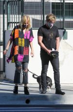 MALIN AKERMAN and Jack Donnelly Out with Their Dog in Los Feliz 04/02/2021