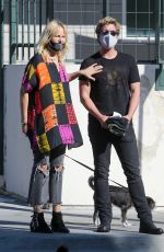 MALIN AKERMAN and Jack Donnelly Out with Their Dog in Los Feliz 04/02/2021