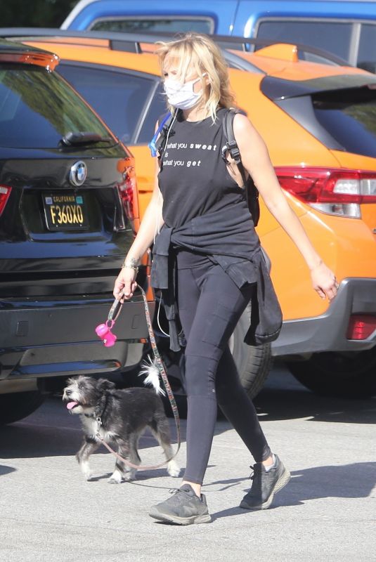 MALIN AKERMAN Out with Her Dog in Los Feliz 04/05/2021