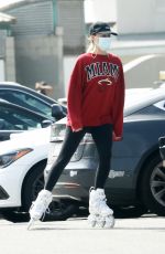 MARGOT ROBBIE Out Rollerblading at a Beach in Malibu 04/18/2021