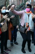 MARISKA HARGITAY, ANNA WOOD and Demore Barnes on the Set of Law and Order: Special Victims Unit in Brooklyn 04/06/2021